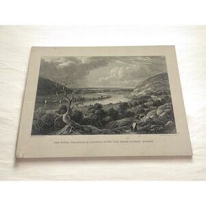 The Porta Westfalica Looking Down the Weser Toward Minden Antique Art Print 7x9